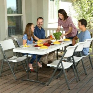 Table Klapptisch Lifetime Weiß Stahl rechteckig (Restauriert C)