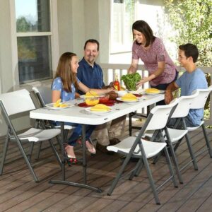 Table Klapptisch Lifetime Weiß Stahl rechteckig (Restauriert C)