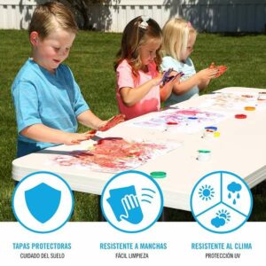 Table Klapptisch Lifetime Weiß Stahl rechteckig (Restauriert C)