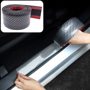 Yuanmheng Car Styling Carbon Fiber Rubber Door Sill Protector Trim Strip Decor Sticker