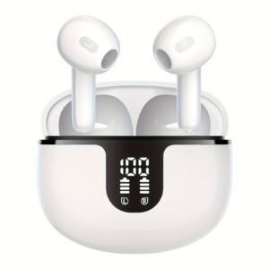 Wireless Earbuds Headphones, 40H Playtime Stereo  Ear Buds, LED Power Display Cordless in-Ear Earphones with Microphone for iOS Andriod Cell Phone Sp