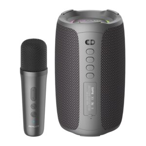 S61M RGB Rhythmic Light Karaoke Wireless Speaker, Style:Single Mic(Black)
