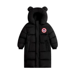 Kids' 3D China Map Long Puffer Coat - Thickened Winter Parka With Embroidered Patches, Boys & Girls Thermal Outerwear