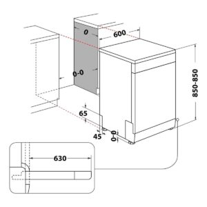 Geschirrspüler Whirlpool Corporation W7FHS41 Weiß Schwarz 60 cm (Restauriert C)