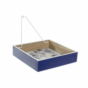 Serviettenring DKD Home Decor Metall Weiß Marineblau Holz MDF (2 pcs)