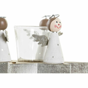 Weihnachtliche Kerzenhalter DKD Home Decor Kristall Holz (17 x 17 x 9 cm)