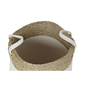 Korb-Set DKD Home Decor Weiß Braun Naturfaser 41 x 41 x 52,5 cm