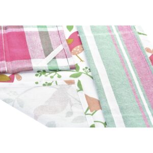 Tücher-Set DKD Home Decor Braun Rot grün Beige 60 x 0,5 x 40 cm Blomster Vögel