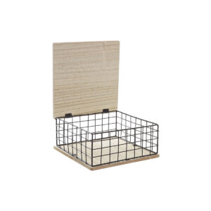 Dekorative Box DKD Home Decor Schwarz natürlich Metall Holz MDF