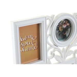 Fotorahmen DKD Home Decor 8 fotos Kristall Weiß PP (58 x 2 x 37,5 cm) (2 Stück)