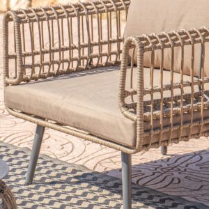 Zweisitzer-Sofa Ariki Stahl Rattan Synthetischer Rattan 161 x 84 x 67 cm