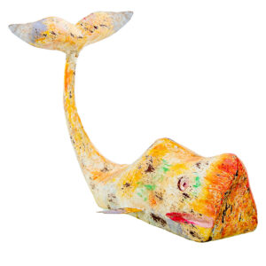 Deko-Figur Alexandra House Living Gelb Wal Eisen