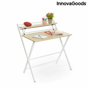 Klappbarer Schreibtisch mit Ablage InnovaGoods Tablezy Bunt Holz (Restauriert A)