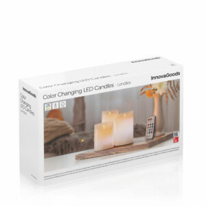 Mehrfarbige LED-Kerzen Flammeneffekt mit Fernbedienung Lendles InnovaGoods Weiß 3 Stück (Restauriert A)