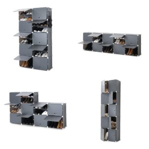 Schuhschrank Grau (Restauriert B)