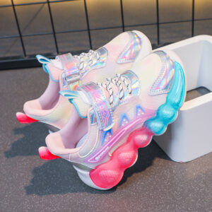 Children's Sports 2024 Spring/Summer New Mesh Breathable Girls' Shoes, Lightweight Soft Sole Running Shoes for Senior