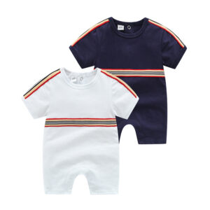 Baby clothes, clothing, thin style boys and girls, summer short sleeved jumpsuit for newborns, pure cotton, mesh red,