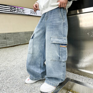 Jeans Autumn New Trendy and Handsome Children's Explosive Street Casual Pants Style Boys' 2024 Spring Wear