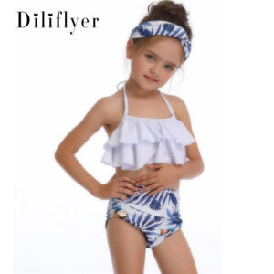 Family swimsuit Bikini Girls High waisted swimwear for girls