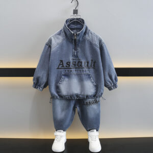 [DenimSprout] Boys' Printed Suit - Trendy Jacket & Pants Set | Instagram Style Outfit