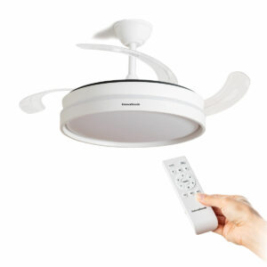 Deckenventilator mit LED-Licht und 4 einklappbaren Flügeln Keteez InnovaGoods Weiß 72 W Ø49-104 cm