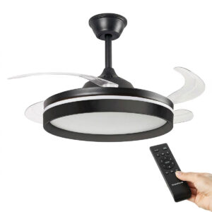 Deckenventilator mit LED-Licht, 4 einziehbaren Flügeln und Fernbedienung InnovaGoods
