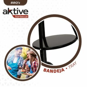 Holzkohlegrill mit Rädern Aktive Schwarz (Restauriert B)