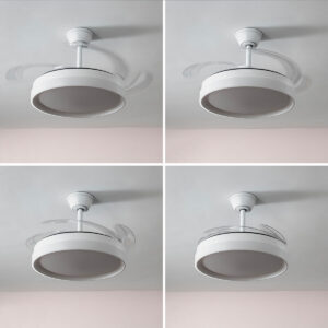 Deckenventilator mit LED-Licht und 4 einklappbaren Flügeln Keteez InnovaGoods Weiß 72 W Ø49-104 cm
