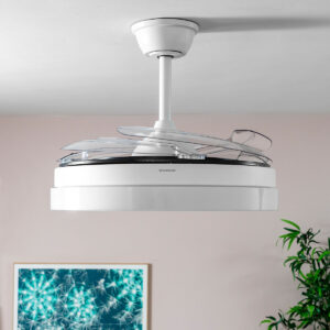 Deckenventilator mit LED-Licht und 4 einklappbaren Flügeln Keteez InnovaGoods Weiß 72 W Ø49-104 cm